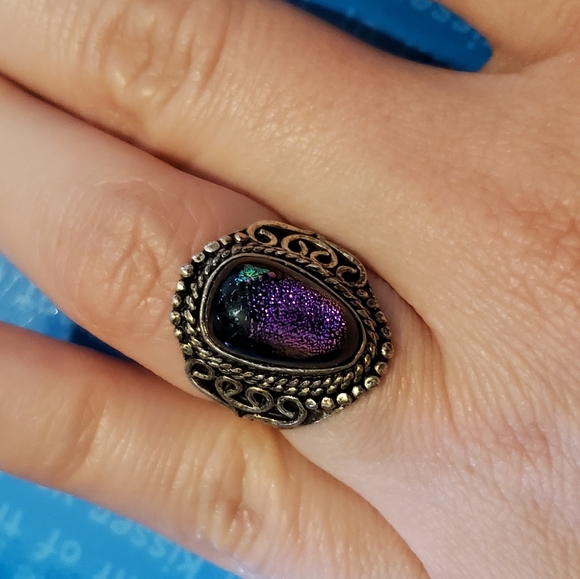 Witchy Multichromatic Silver Ring Size 8/8.5 - Picture 7 of 7